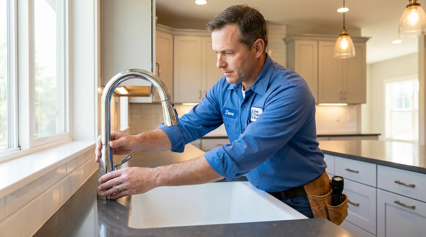 Kitchen faucet installation by Johns Plumbing LLC in Eldridge